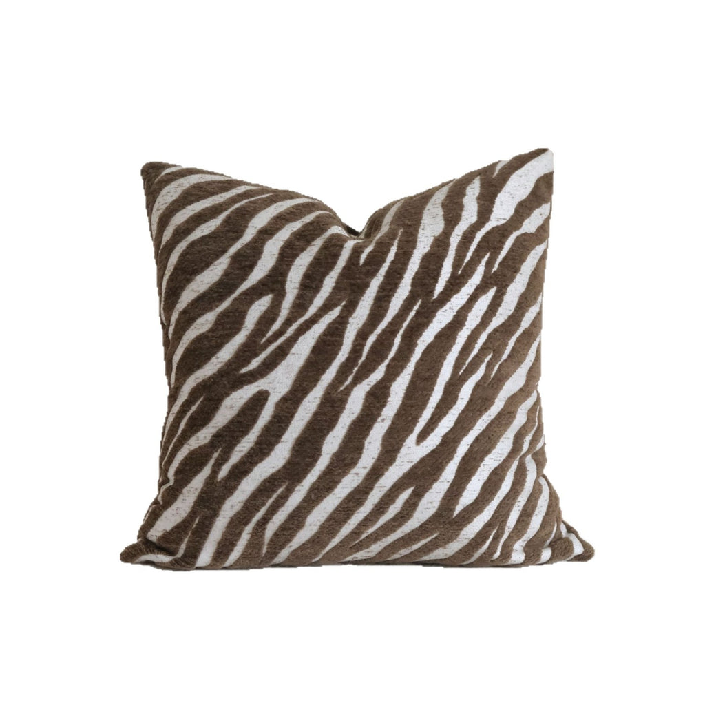 Caramel wabi-sabi textured cushion on a sofa